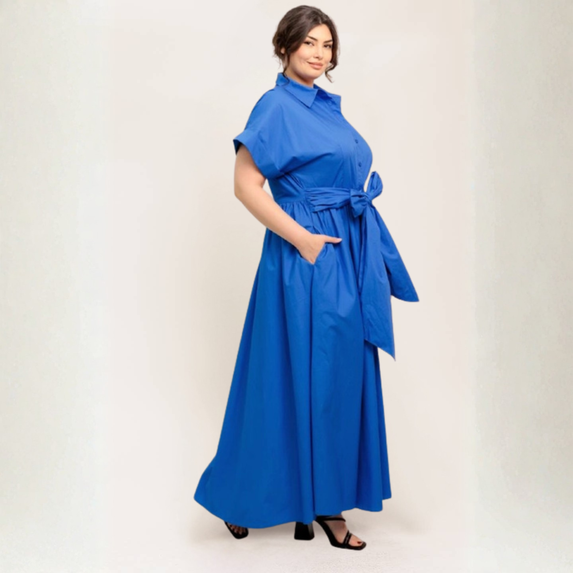 River Royal Blue Bow Maxi Dress