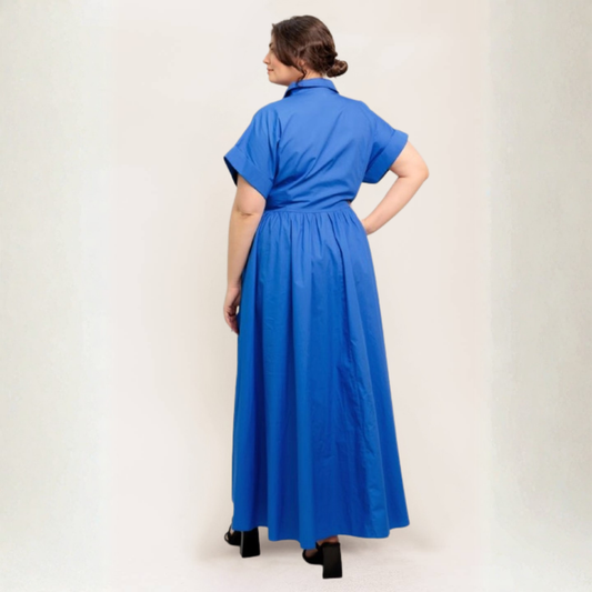 River Royal Blue Bow Maxi Dress