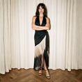 Load image into Gallery viewer, Satin Ombre Fringe Halter Wrap Dress
