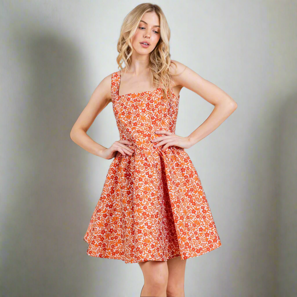 burnt orange long dress Can't Help But Stare Floral Maxi Dress- Burnt Orange