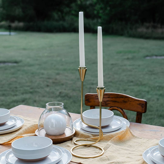 Gold Loop Taper Candle Holder