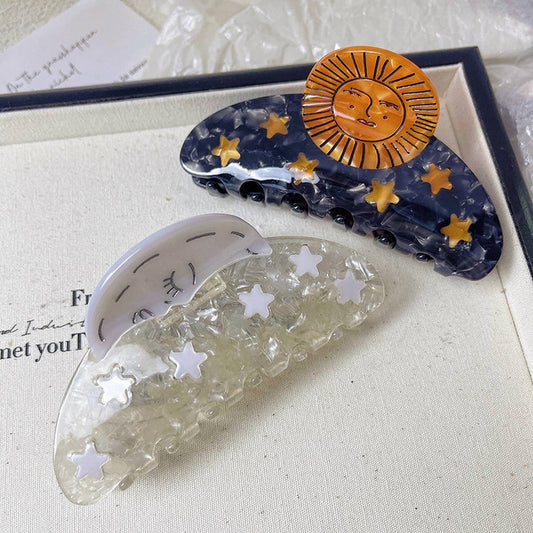 Sun & Moon Acetate Claw Clips