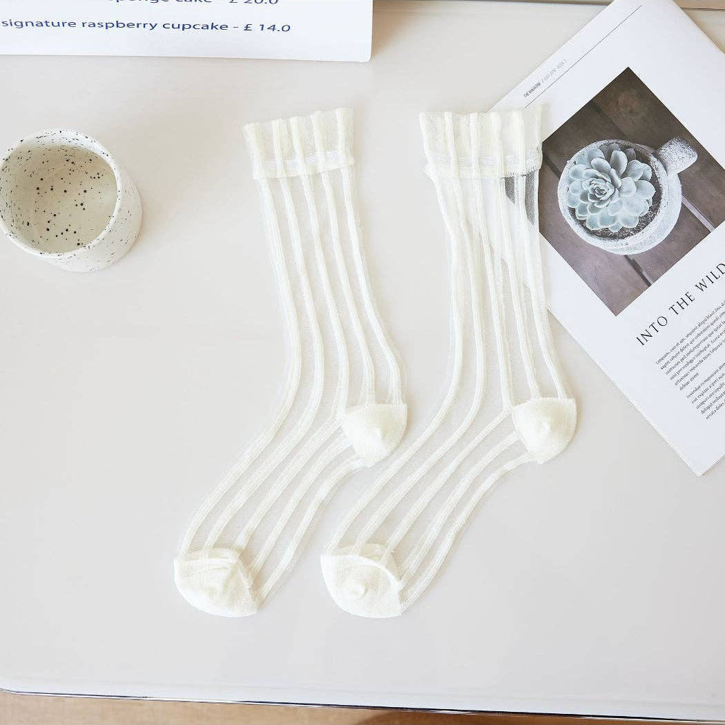 Sheer Stripe Crew Socks