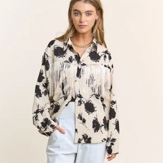 Jessie Fringe Button Up
