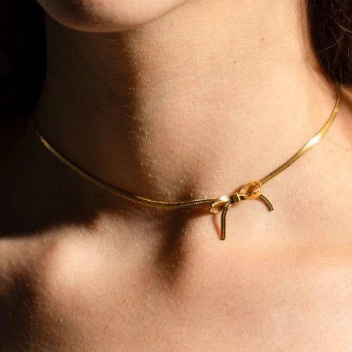 Bow Peep Choker / Necklace - 18K Gold Plated