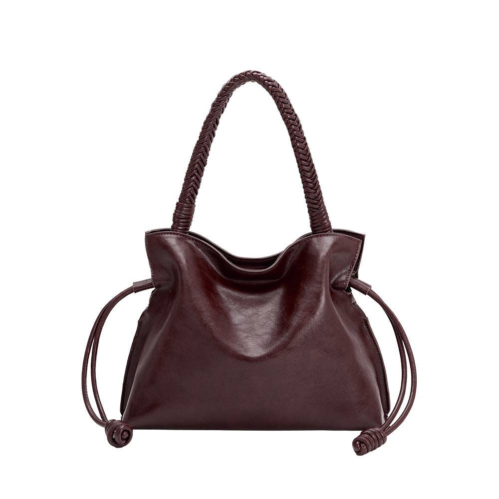 Moira Burgundy Vegan Leather Top Handle Bag Pre-Order 10/15
