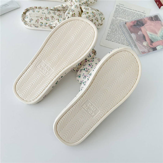 Floral Bow Slippers