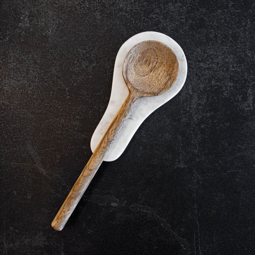 Hand Cut Marble Spoon Rest