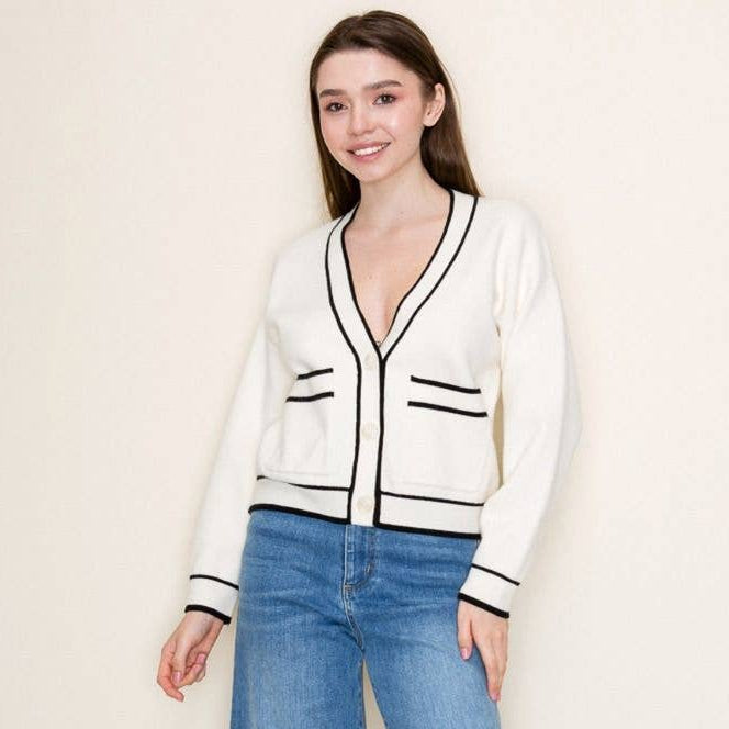 Cream and Black Cardi