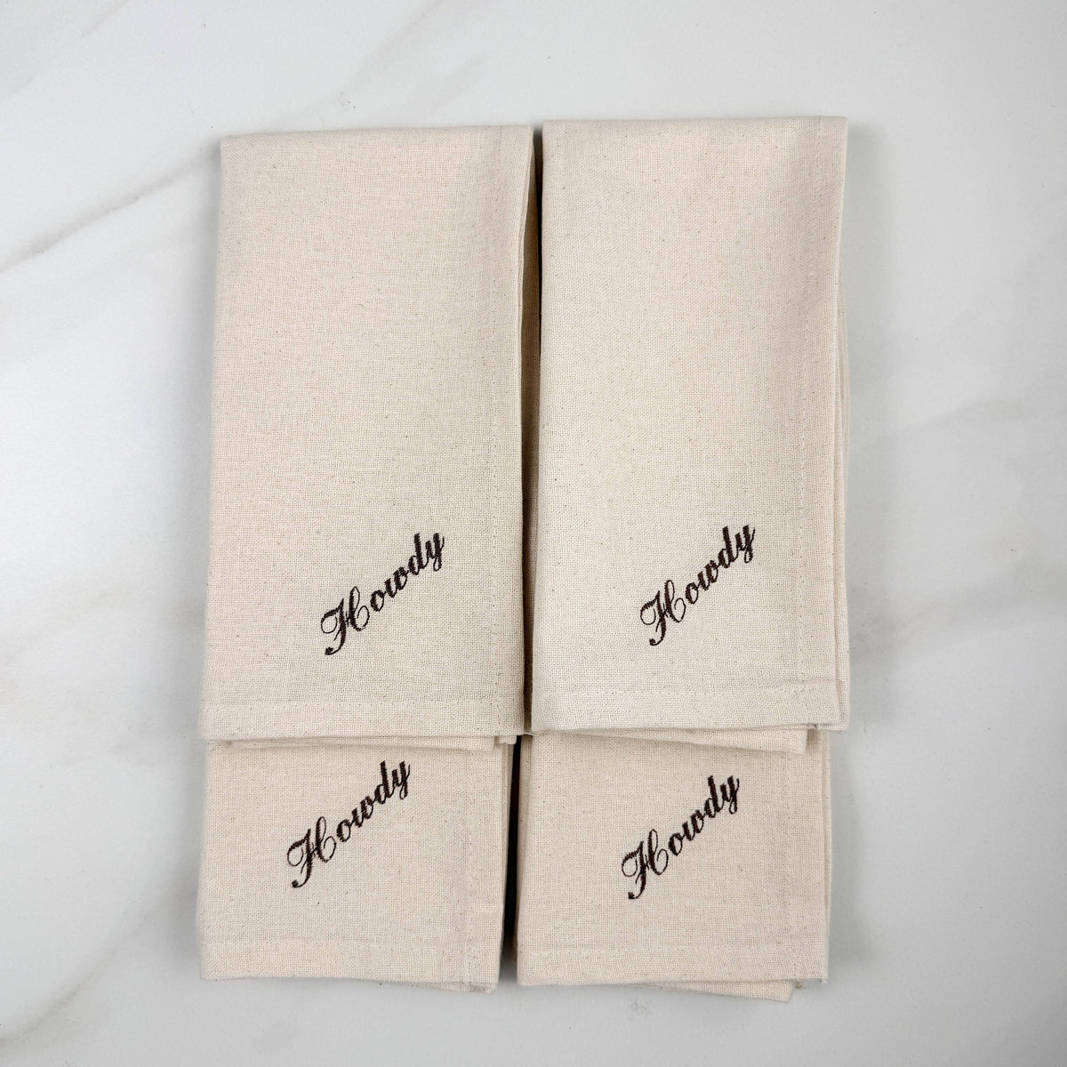 "Howdy" Embroidered Dinner Napkin Set