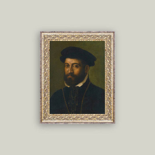 Portrait of a Bearded Man Framed Antique Art