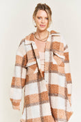 Load image into Gallery viewer, Orange Plaid teddy jacket
