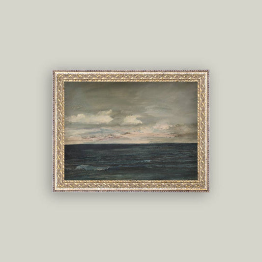 Ocean View Framed Antique Art 16 x 12