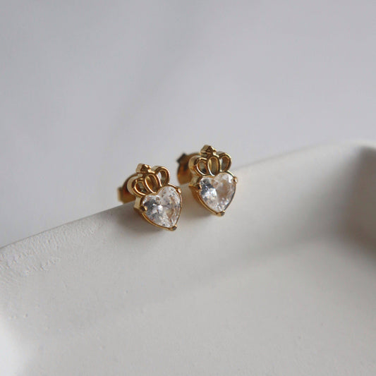 Crowned Heart Studs