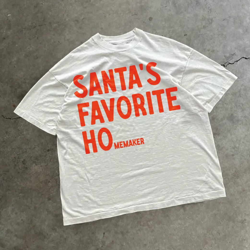 Santa's Favorite Homemaker Christmas Graphic T-Shirt