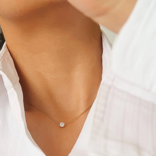 Ciara  Petite Round CZ Necklace
