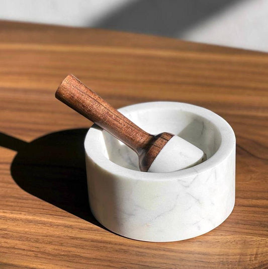 White Marble Mortar & Pestle