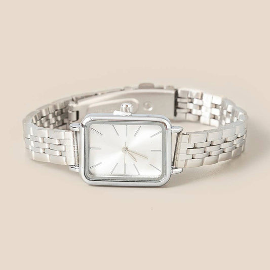 Silver Rectangle Watch