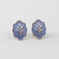 Load image into Gallery viewer, Lavender Enamel Floral Earrings
