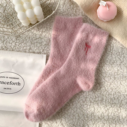 Plush Bow Socks