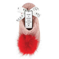 Load image into Gallery viewer, Blush with Red Pom Pom Plush Slippers
