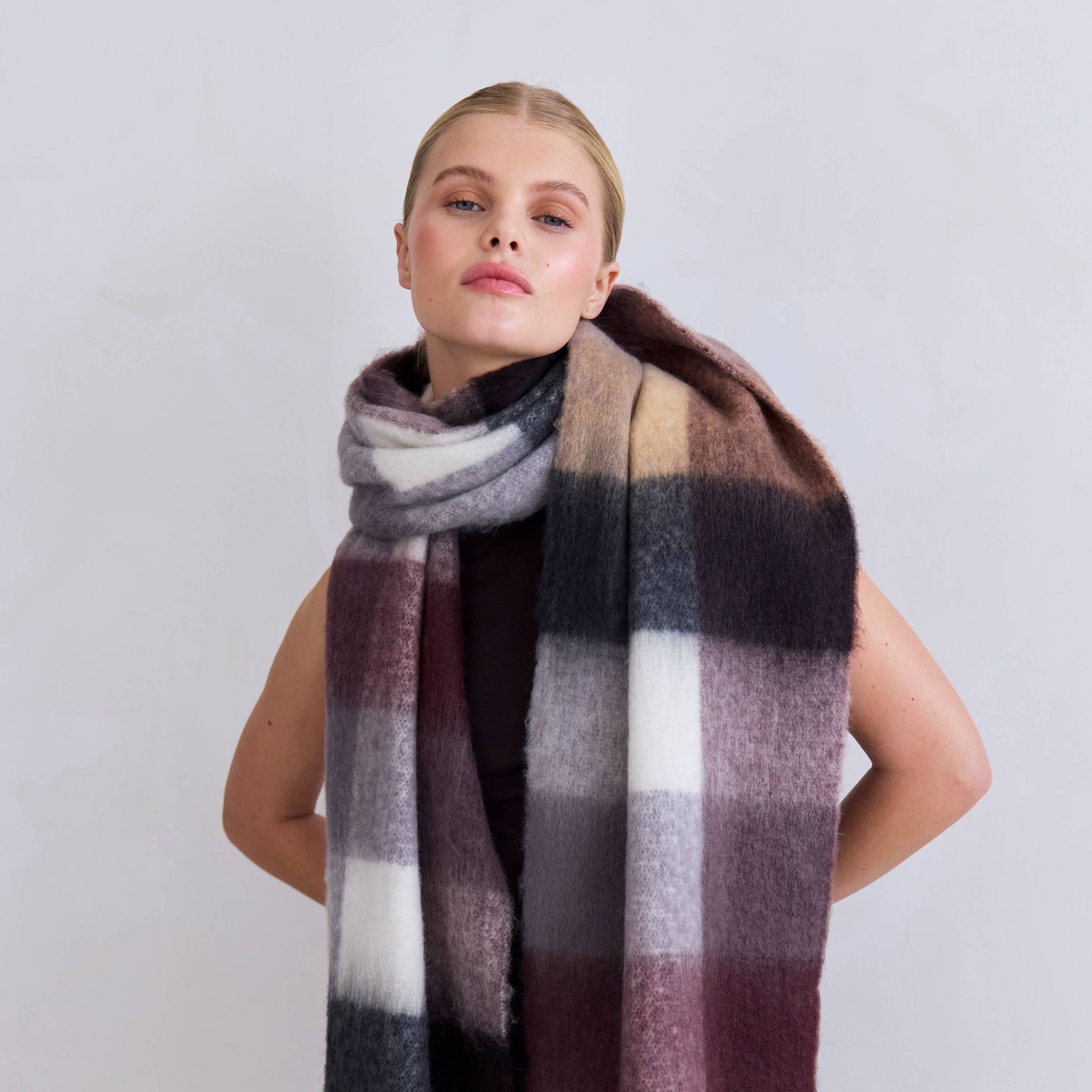 The Reykjavik Scarf  - Purple/Brown