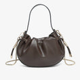 Load image into Gallery viewer, Thalia Ruched Bucket Bag w/ Drawstring and Chain Strap
