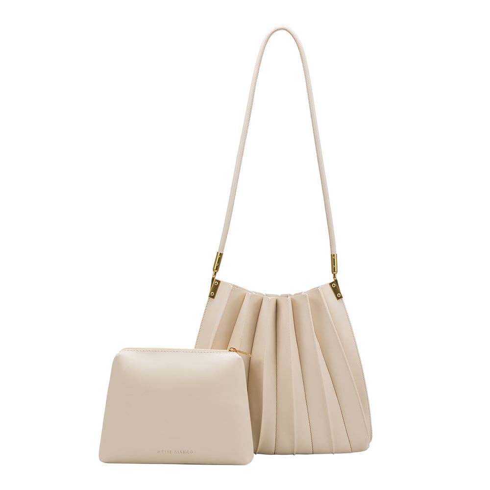 Carrie Pleated Bag in Ivory