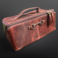 Load image into Gallery viewer, Equestrian Toiletry Bag Distressed Oily Leather Snaffle Bit
