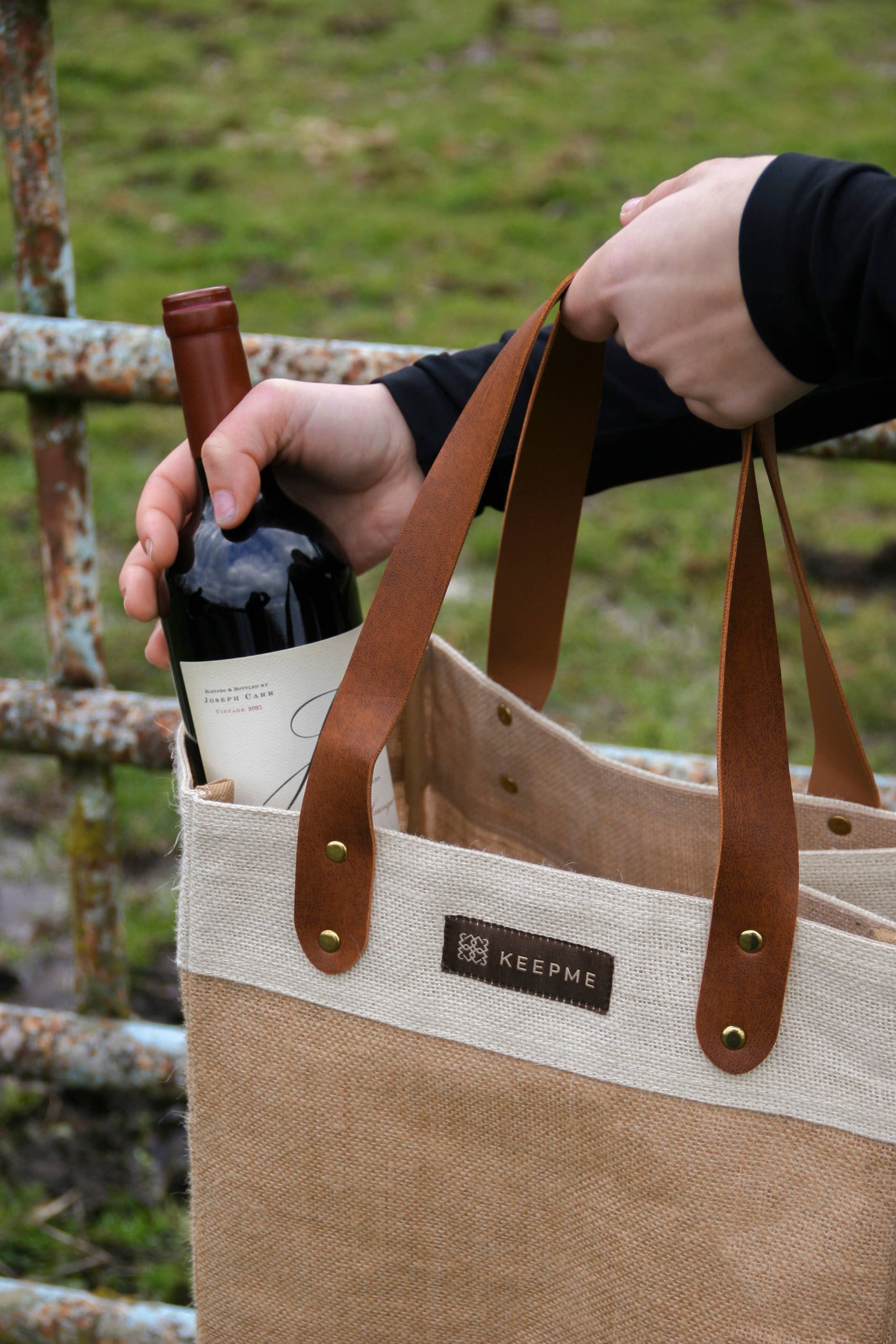 Jute Wine Tote