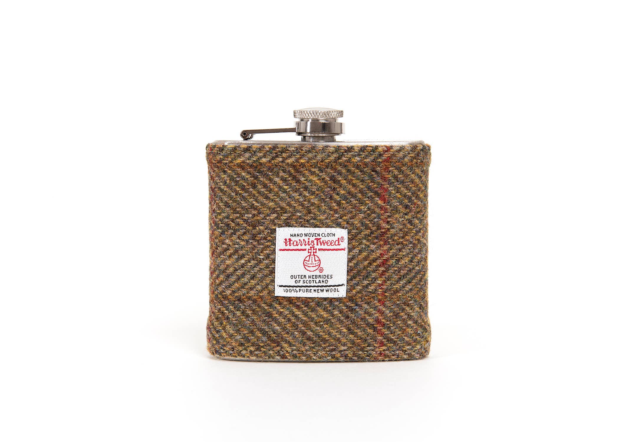 6oz Harris Tweed Hip Flask - Autumn Colours  - HT56