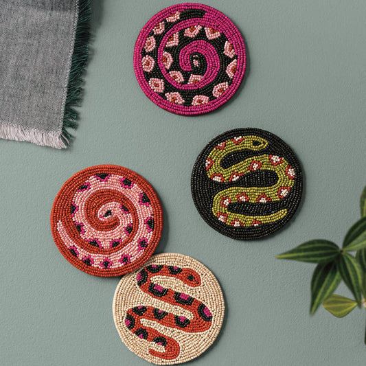Gardenland Beaded Coasters Set of 4