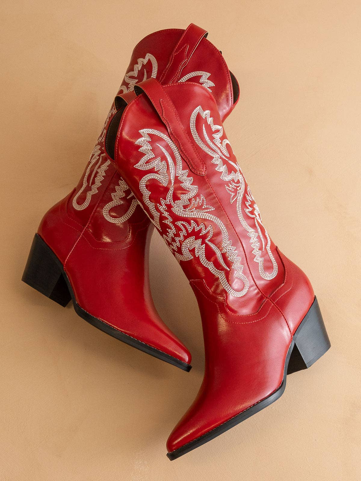 Amaya Western Boots in Cherry Red