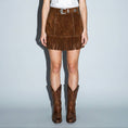 Load image into Gallery viewer, Suede Star Fringe Mini Skirt
