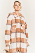 Load image into Gallery viewer, Orange Plaid teddy jacket
