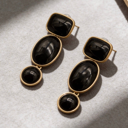 Black Onyx Drop Earrings