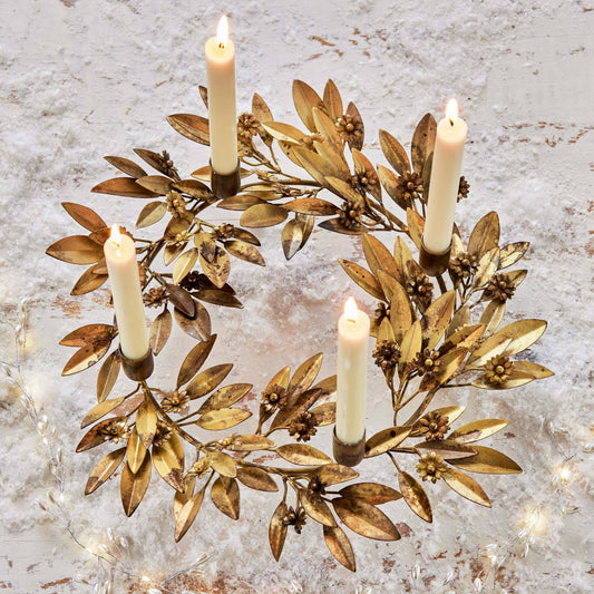 Botanical Wreath Taper Candle Holder