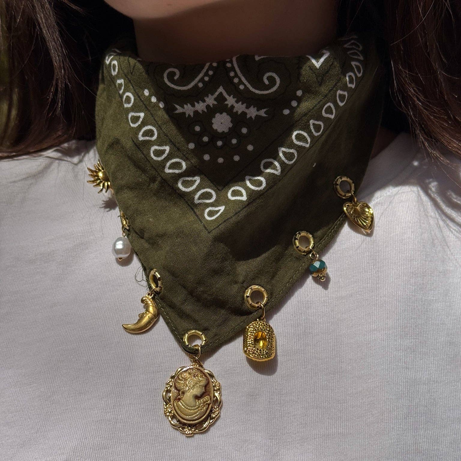 The Mystic Green Bandana Necklace
