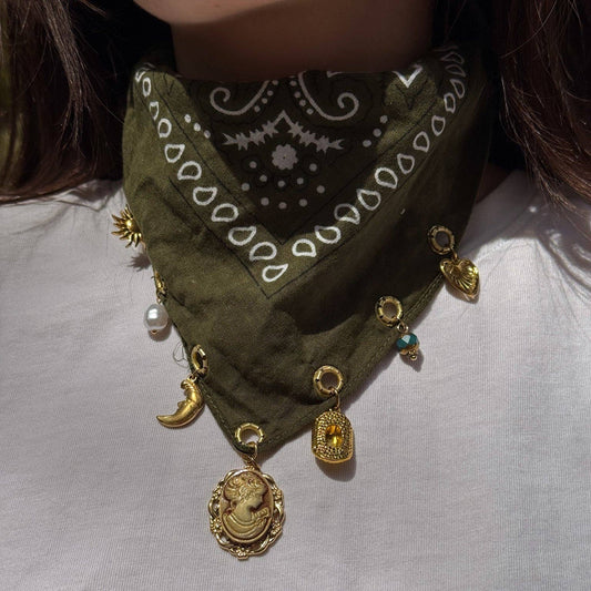 The Mystic Green Bandana Necklace