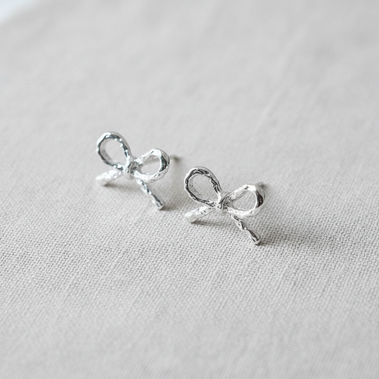 Bow Zirconia Tassel Earrings