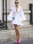 Load image into Gallery viewer, Puff Sleeves Mini Shirt Dress
