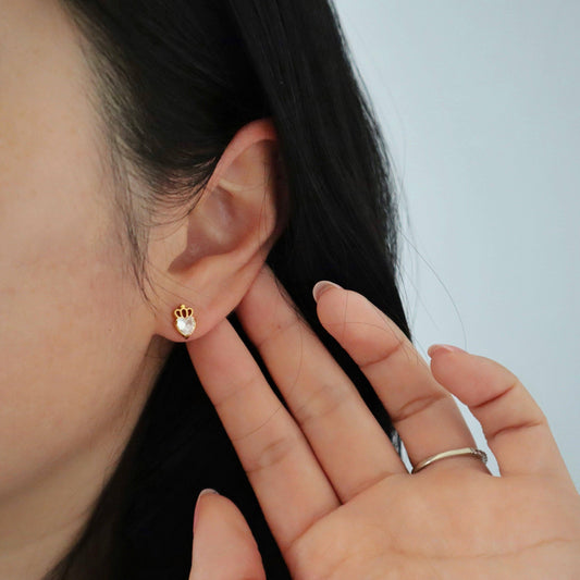 Crowned Heart Studs