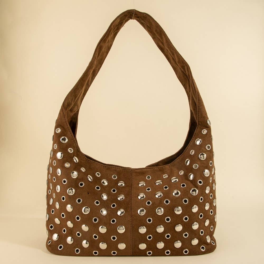 Multi Rivet Studded Shoulder Bag