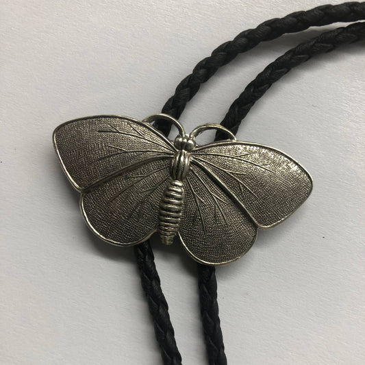 Silver Butterfly Bolo Vegan Leather Cord