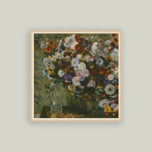 Bright Bouquet Framed Antique Art 8 x 8