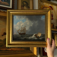 Load image into Gallery viewer, Vintage Style Ships on the Ocean Art Print Framed
