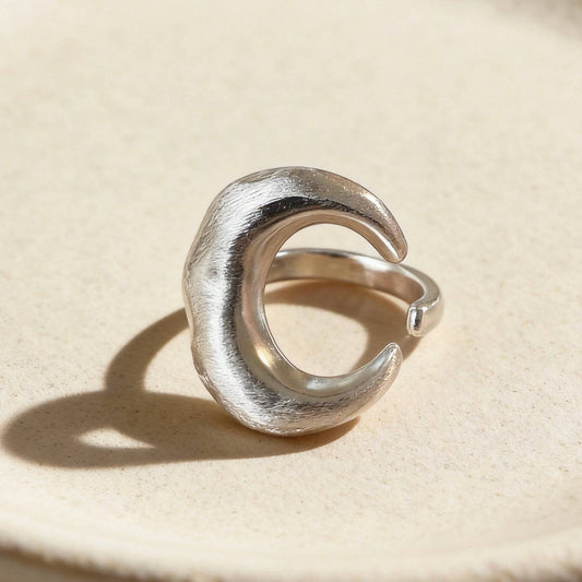 Silver Crescent Moon Ring