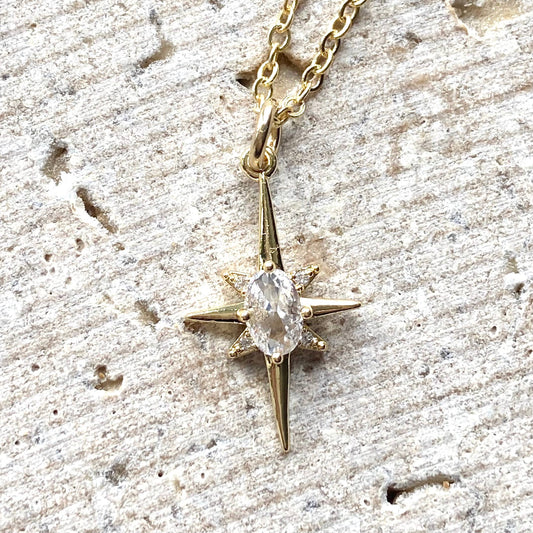 Starburst simple gold necklace celestial jewelry boutique