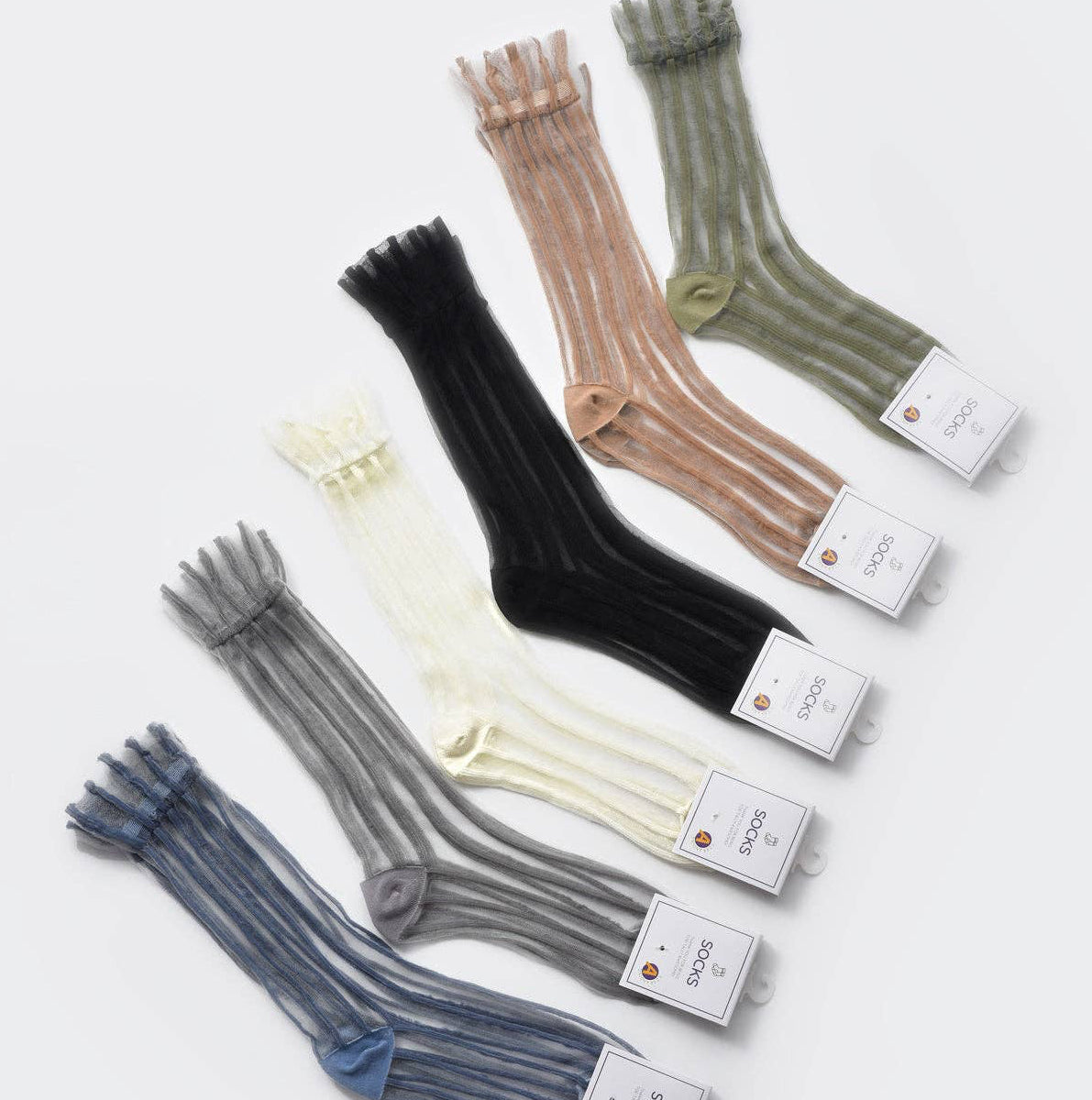 Sheer Stripe Crew Socks