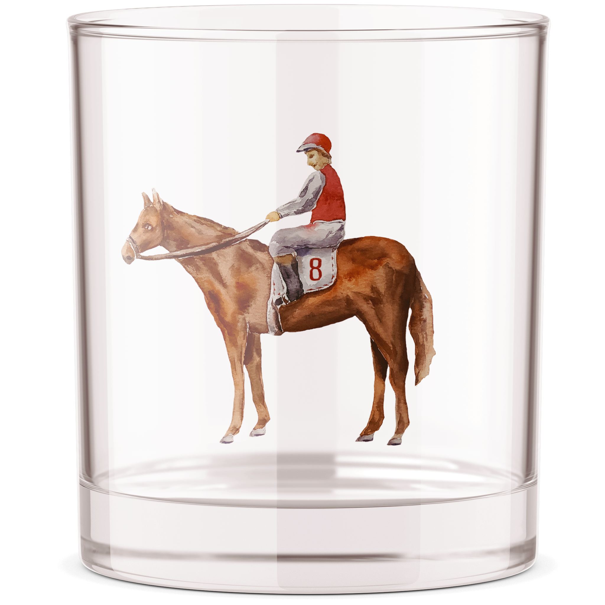 Standing Horse Horse Racing Bourbon Whiskey Rocks Glass